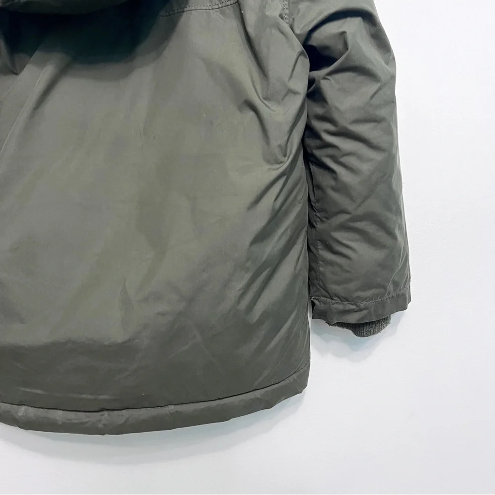 old navy | olive green parka fur-trimmed hood 5t